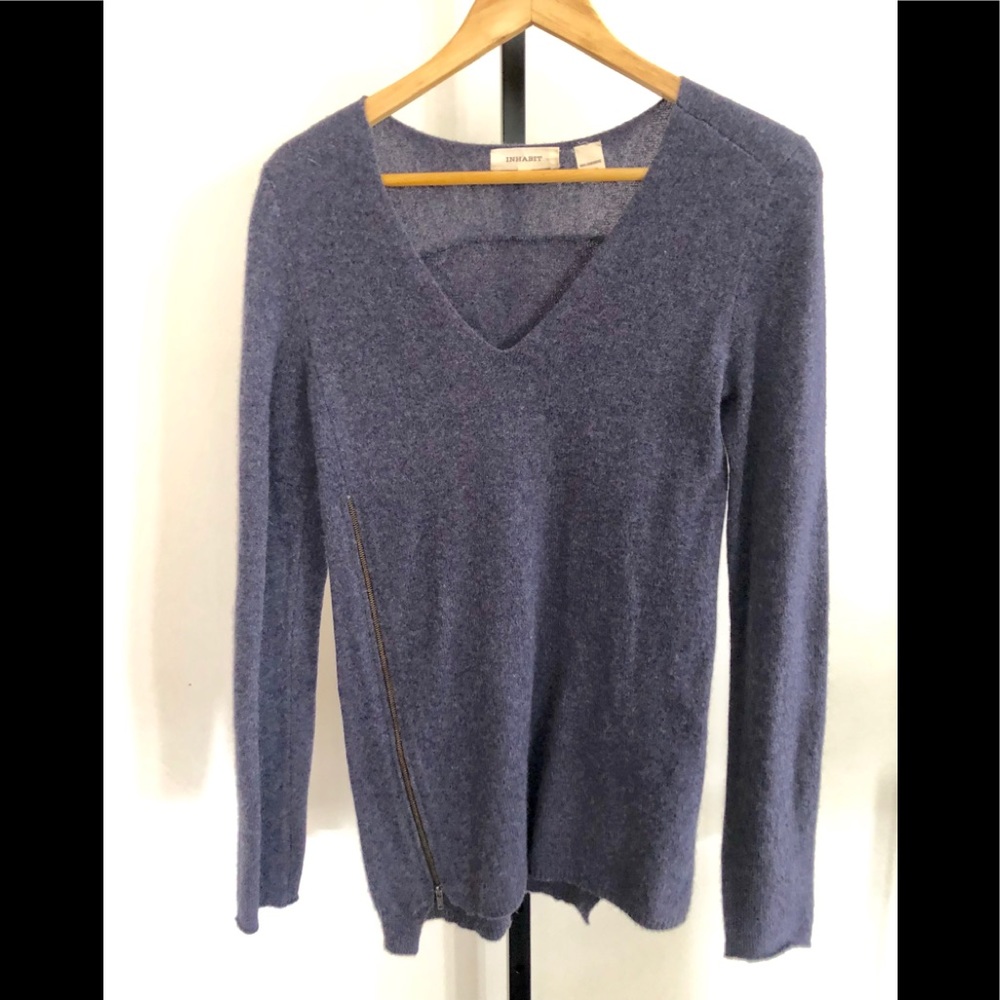 Inhabit Smokey blue cashmere sweater
